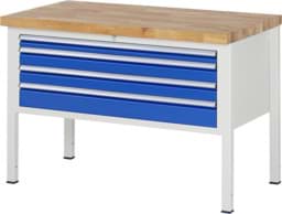 Zeige Details für Werkbank Modell 8332, B 1250xT 700xH 840-1040mm, Buche-Massiv-Platte 40mm Bild von Werkbank Modell 8332, B 1250xT 700xH 840-1040mm, Buche-Massiv-Platte 40mm