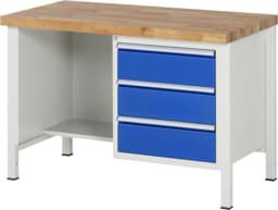 Zeige Details für Werkbank Modell 8452, B 1250xT 700xH 840-1040mm, Buche-Massiv-Platte 40mm Bild von Werkbank Modell 8452, B 1250xT 700xH 840-1040mm, Buche-Massiv-Platte 40mm