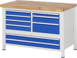 Zeige Details für Werkbank Modell 8933, B 1250xT 700xH 840-1040mm, Buche-Massiv-Platte 40mm Bild von Werkbank Modell 8933, B 1250xT 700xH 840-1040mm, Buche-Massiv-Platte 40mm