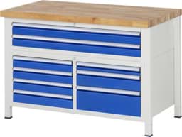 Zeige Details für Werkbank Modell 8923, B 1250xT 700xH 840-1040mm, Buche-Massiv-Platte 40mm Bild von Werkbank Modell 8923, B 1250xT 700xH 840-1040mm, Buche-Massiv-Platte 40mm