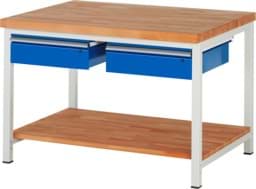 Zeige Details für Werkbank fixe Höhe, B 1250xT 900xH 840mm, Buche-Massiv-Platte 40mm Bild von Werkbank fixe Höhe, B 1250xT 900xH 840mm, Buche-Massiv-Platte 40mm