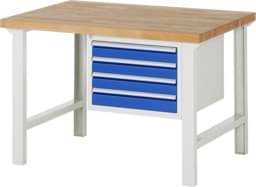Zeige Details für Werkbank Modell 7000, B 1250 x T 900 x H 840 mm, Buche-Massiv-Platte 40 mm Bild von Werkbank Modell 7000, B 1250 x T 900 x H 840 mm, Buche-Massiv-Platte 40 mm