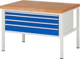 Zeige Details für Werkbank Modell 8332, B 1250xT 900xH 840mm, Buche-Massiv-Platte 40mm Bild von Werkbank Modell 8332, B 1250xT 900xH 840mm, Buche-Massiv-Platte 40mm