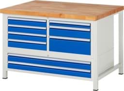 Zeige Details für Werkbank Modell 8933, B 1250xT 900xH 840mm, Buche-Massiv-Platte 40mm Bild von Werkbank Modell 8933, B 1250xT 900xH 840mm, Buche-Massiv-Platte 40mm