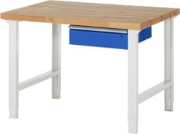 Zeige Details für Werkbank Modell 7000, B 1250 x T 900 x H 790-1140 mm, Buche-Massiv-Platte 40 mm Bild von Werkbank Modell 7000, B 1250 x T 900 x H 790-1140 mm, Buche-Massiv-Platte 40 mm