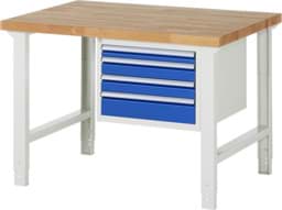 Zeige Details für Werkbank Modell 7000, B 1250 x T 900 x H 790-1140 mm, Buche-Massiv-Platte 40 mm Bild von Werkbank Modell 7000, B 1250 x T 900 x H 790-1140 mm, Buche-Massiv-Platte 40 mm