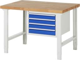 Zeige Details für Werkbank Modell 7000, B 1250 x T 900 x H 790-1140 mm, Buche-Massiv-Platte 40 mm Bild von Werkbank Modell 7000, B 1250 x T 900 x H 790-1140 mm, Buche-Massiv-Platte 40 mm