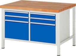 Zeige Details für Werkbank Modell 8474, B 1250xT 900xH 840-1040mm, Buche-Massiv-Platte 40mm Bild von Werkbank Modell 8474, B 1250xT 900xH 840-1040mm, Buche-Massiv-Platte 40mm