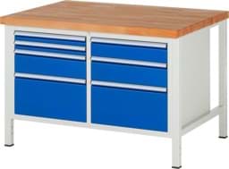 Zeige Details für Werkbank Modell 8476, B 1250xT 900xH 840-1040mm, Buche-Massiv-Platte 40mm Bild von Werkbank Modell 8476, B 1250xT 900xH 840-1040mm, Buche-Massiv-Platte 40mm