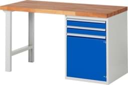 Zeige Details für Werkbank Modell 7503, B 1500 x T 700 x H 840 mm, Buche-Massiv-Platte 40 mm Bild von Werkbank Modell 7503, B 1500 x T 700 x H 840 mm, Buche-Massiv-Platte 40 mm