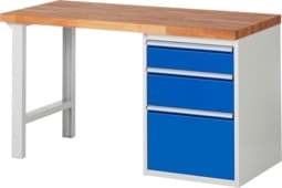 Zeige Details für Werkbank Modell 7508, B 1500 x T 700 x H 840 mm, Buche-Massiv-Platte 40 mm Bild von Werkbank Modell 7508, B 1500 x T 700 x H 840 mm, Buche-Massiv-Platte 40 mm