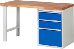 Zeige Details für Werkbank Modell 7507, B 1500 x T 700 x H 840 mm, Buche-Massiv-Platte 40 mm Bild von Werkbank Modell 7507, B 1500 x T 700 x H 840 mm, Buche-Massiv-Platte 40 mm