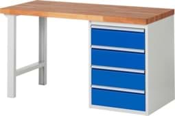 Zeige Details für Werkbank Modell 7509, B 1500 x T 700 x H 840 mm, Buche-Massiv-Platte 40 mm Bild von Werkbank Modell 7509, B 1500 x T 700 x H 840 mm, Buche-Massiv-Platte 40 mm