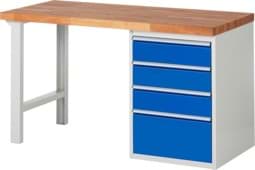 Zeige Details für Werkbank Modell 7510, B 1500 x T 700 x H 840 mm, Buche-Massiv-Platte 40 mm Bild von Werkbank Modell 7510, B 1500 x T 700 x H 840 mm, Buche-Massiv-Platte 40 mm