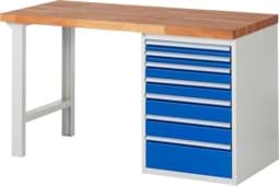 Zeige Details für Werkbank Modell 7517, B 1500 x T 700 x H 840 mm, Buche-Massiv-Platte 40 mm Bild von Werkbank Modell 7517, B 1500 x T 700 x H 840 mm, Buche-Massiv-Platte 40 mm