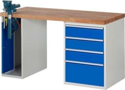 Zeige Details für Werkbank Modell 7510, B 1500 x T 700 x H 840 mm, Buche-Massiv-Platte 40 mm Bild von Werkbank Modell 7510, B 1500 x T 700 x H 840 mm, Buche-Massiv-Platte 40 mm