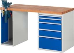 Zeige Details für Werkbank Modell 7511, B 1500 x T 700 x H 840 mm, Buche-Massiv-Platte 40 mm Bild von Werkbank Modell 7511, B 1500 x T 700 x H 840 mm, Buche-Massiv-Platte 40 mm