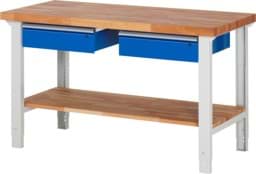 Zeige Details für Werkbank Modell 7000, B 1500 x T 700 x H 790-1140 mm, Buche-Massiv-Platte 40 mm Bild von Werkbank Modell 7000, B 1500 x T 700 x H 790-1140 mm, Buche-Massiv-Platte 40 mm