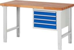 Zeige Details für Werkbank Modell 7000, B 1500 x T 700 x H 790-1140 mm, Buche-Massiv-Platte 40 mm Bild von Werkbank Modell 7000, B 1500 x T 700 x H 790-1140 mm, Buche-Massiv-Platte 40 mm