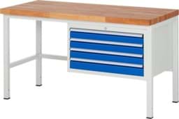 Zeige Details für Werkbank Modell 8233, B 1500xT 700xH 840-1040mm, Buche-Massiv-Platte 40mm Bild von Werkbank Modell 8233, B 1500xT 700xH 840-1040mm, Buche-Massiv-Platte 40mm