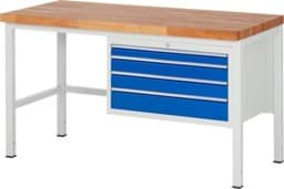 Zeige Details für Werkbank Modell 8232, B 1500xT 700xH 840-1040mm, Buche-Massiv-Platte 40mm Bild von Werkbank Modell 8232, B 1500xT 700xH 840-1040mm, Buche-Massiv-Platte 40mm