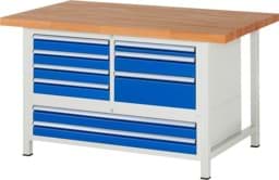 Zeige Details für Werkbank Modell 8933, B 1500xT 900xH 840-1040mm, Buche-Massiv-Platte 40mm Bild von Werkbank Modell 8933, B 1500xT 900xH 840-1040mm, Buche-Massiv-Platte 40mm