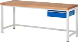 Zeige Details für Werkbank fixe Höhe, B 2000xT 700xH 840mm, Buche-Massiv-Platte 40mm Bild von Werkbank fixe Höhe, B 2000xT 700xH 840mm, Buche-Massiv-Platte 40mm