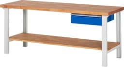 Zeige Details für Werkbank Modell 7002, B 2000 x T 700 x H 840 mm, Buche-Massiv-Platte 40 mm Bild von Werkbank Modell 7002, B 2000 x T 700 x H 840 mm, Buche-Massiv-Platte 40 mm