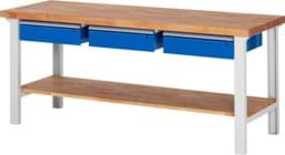 Zeige Details für Werkbank Modell 7003, B 2000 x T 700 x H 840 mm, Buche-Massiv-Platte 40 mm Bild von Werkbank Modell 7003, B 2000 x T 700 x H 840 mm, Buche-Massiv-Platte 40 mm