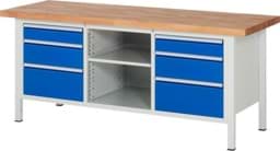 Zeige Details für Werkbank Modell 8564, B 2000xT 700xH 840mm, Buche-Massiv-Platte 40mm Bild von Werkbank Modell 8564, B 2000xT 700xH 840mm, Buche-Massiv-Platte 40mm