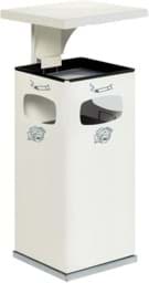 Zeige Details für Abfallbehälter/Ascher weiss RAL 9016, Modell B32 mit Dach Bild von Abfallbehälter/Ascher weiss RAL 9016, Modell B32 mit Dach