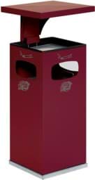 Zeige Details für Abfallbehälter/Ascher purpurrot RAL 3004, Modell B32 mit Dach Bild von Abfallbehälter/Ascher purpurrot RAL 3004, Modell B32 mit Dach