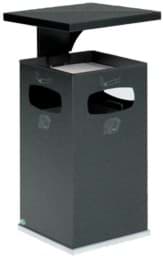 Zeige Details für Abfallbehälter/Ascher anthrazit RAL 7016, Modell B32 mit Dach Bild von Abfallbehälter/Ascher anthrazit RAL 7016, Modell B32 mit Dach