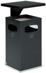 Zeige Details für Abfallbehälter/Ascher antik-silber. Modell B32 mit Dach Bild von Abfallbehälter/Ascher antik-silber. Modell B32 mit Dach