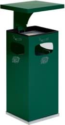 Zeige Details für Abfallbehälter/Ascher moosgrün RAL 6005, Modell B42 mit Dach Bild von Abfallbehälter/Ascher moosgrün RAL 6005, Modell B42 mit Dach