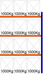 Bild von Palettenregal Feldlänge 2700 mm, Höhe 4000 mm, Tiefe 1100 mm Anbauregal