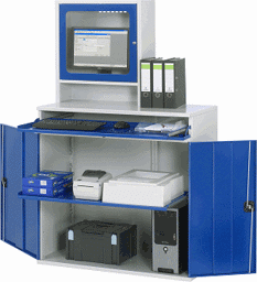 Zeige Details für Computer-Schrank - Modell 65, B 1100 x T 520 x H 1770 mm Bild von Computer-Schrank - Modell 65, B 1100 x T 520 x H 1770 mm