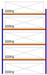 Zeige Details für Weitspann-Grundregal, 3000x1960x600 mm HxLxT, Holzfachebenen Bild von Weitspann-Grundregal, 3000x1960x600 mm HxLxT, Holzfachebenen