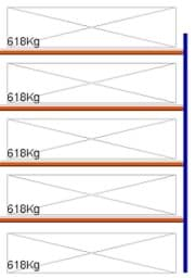 Bild von Weitspann-Anbauregal, 2500x2315x1000 mm HxLxT, Metallauflagen