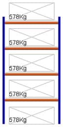 Zeige Details für Weitspann-Grundregal, 2500x1250x600 mm HxLxT, Metallauflagen Bild von Weitspann-Grundregal, 2500x1250x600 mm HxLxT, Metallauflagen