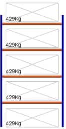 Zeige Details für Weitspann-Grundregal, 2500x1605x1000 mm HxLxT, Metallauflagen Bild von Weitspann-Grundregal, 2500x1605x1000 mm HxLxT, Metallauflagen