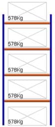 Zeige Details für Weitspann-Grundregal, 3000x1250x600 mm HxLxT, Metallauflagen Bild von Weitspann-Grundregal, 3000x1250x600 mm HxLxT, Metallauflagen
