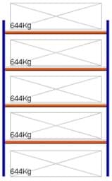 Zeige Details für Weitspann-Grundregal, 3000x1960x600 mm HxLxT, Metallauflagen Bild von Weitspann-Grundregal, 3000x1960x600 mm HxLxT, Metallauflagen