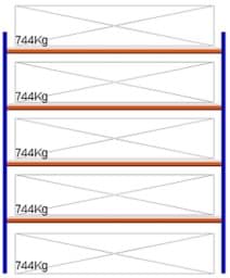Zeige Details für Weitspann-Grundregal, 3000x2675x600 mm HxLxT, Metallauflagen Bild von Weitspann-Grundregal, 3000x2675x600 mm HxLxT, Metallauflagen