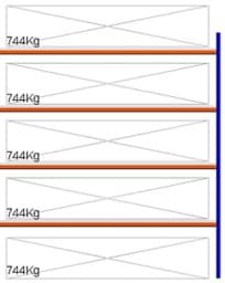 Zeige Details für Weitspann-Anbauregal, 3000x2675x600 mm HxLxT, Metallauflagen Bild von Weitspann-Anbauregal, 3000x2675x600 mm HxLxT, Metallauflagen
