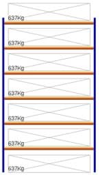 Zeige Details für Weitspann-Grundregal, 4000x2315x800 mm HxLxT, Holzfachebenen Bild von Weitspann-Grundregal, 4000x2315x800 mm HxLxT, Holzfachebenen