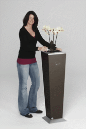 Zeige Details für Aschersäule mit Planzeneinsatz, H 110 in Pyramidenstumpfform, deep-brown
 Bild von Aschersäule mit Planzeneinsatz, H 110 in Pyramidenstumpfform, deep-brown