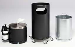 Zeige Details für Desinfektionsstation fahrbar mit Taschentücher und Abfallbehälter, schwarzgrau Bild von Desinfektionsstation fahrbar mit Taschentücher und Abfallbehälter, schwarzgrau