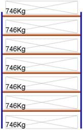 Zeige Details für Weitspann-Grundregal, 4000x2675x800 mm HxLxT, Holzfachebenen Bild von Weitspann-Grundregal, 4000x2675x800 mm HxLxT, Holzfachebenen