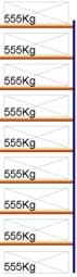 Zeige Details für Weitspann-Anbauregal, 5500x1605x1000 mm HxLxT, Holzfachebenen Bild von Weitspann-Anbauregal, 5500x1605x1000 mm HxLxT, Holzfachebenen